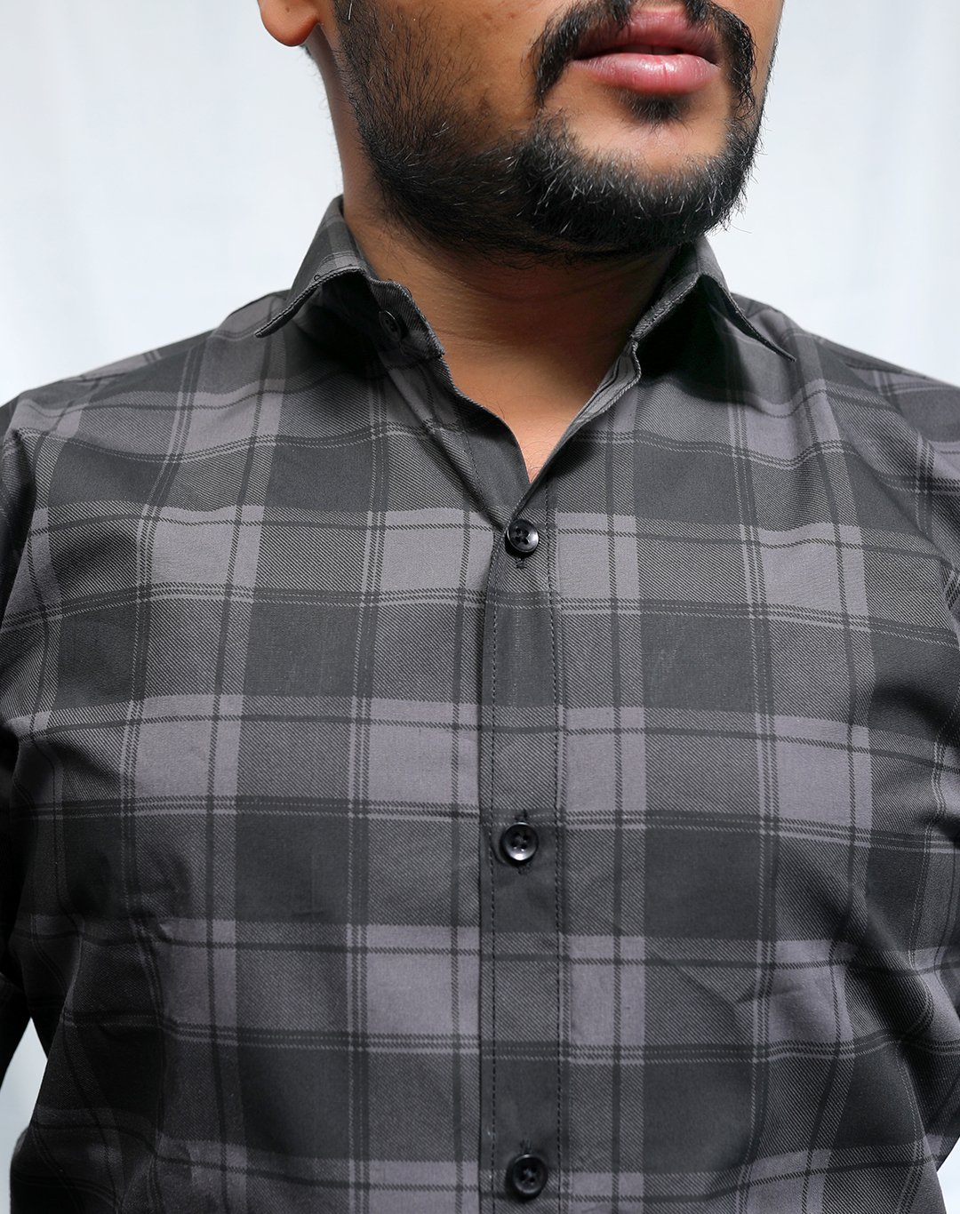 Blue Chequered Brushed Cotton