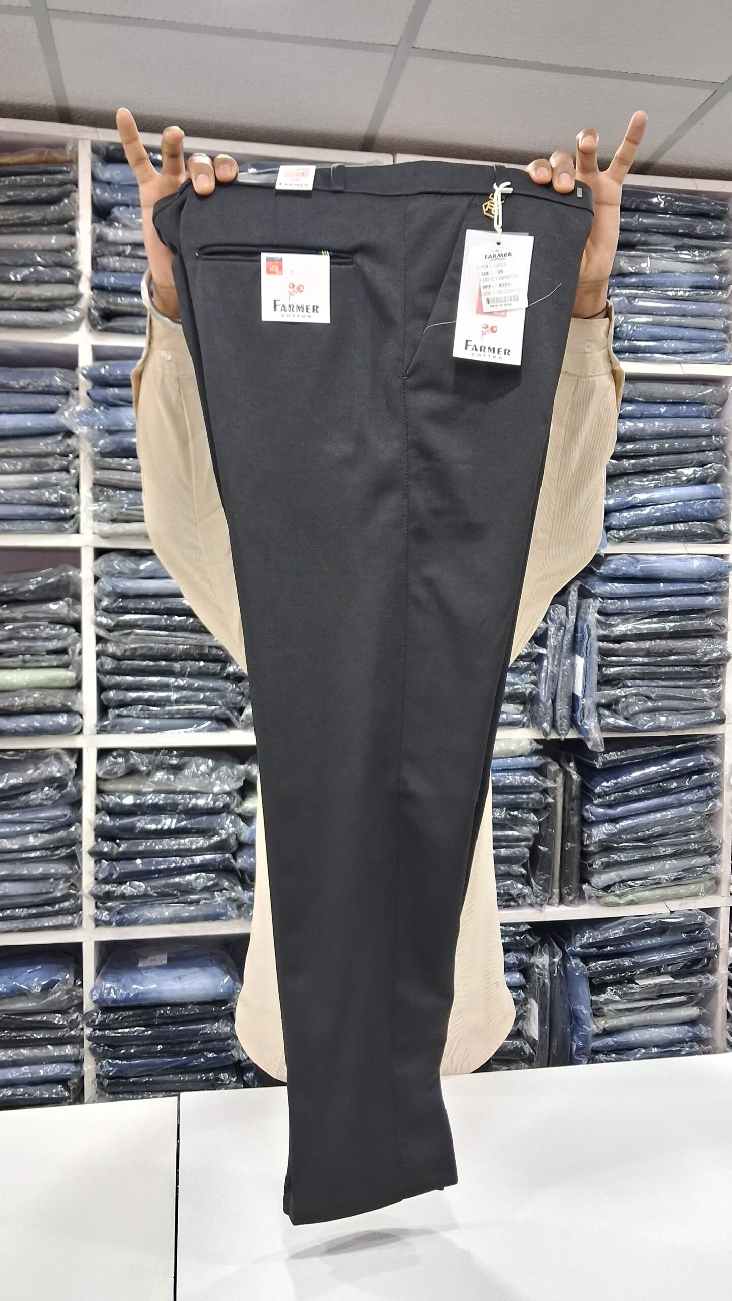 Men's Slim Fit Formal Trousers – Black | FARMER Brand