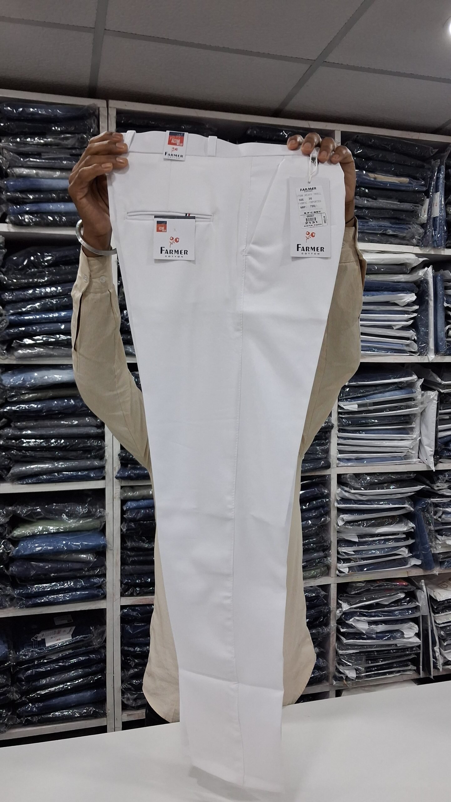 Men’s White Slim Fit Formal Pants