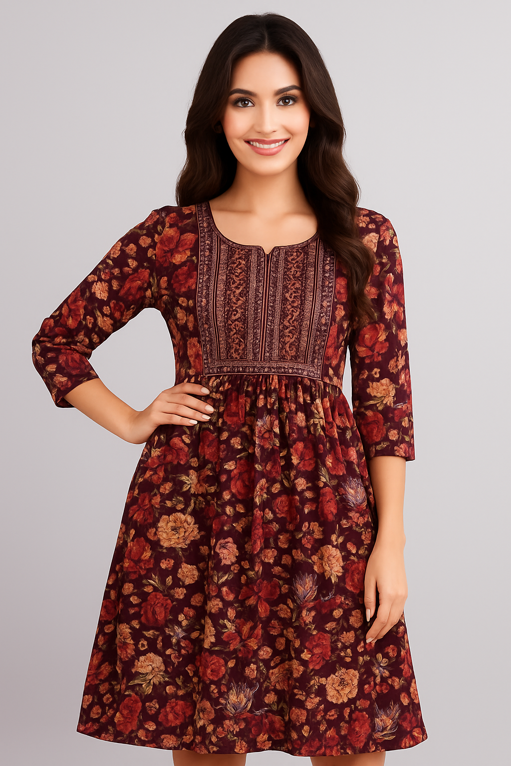 Women's Kurti - Brown