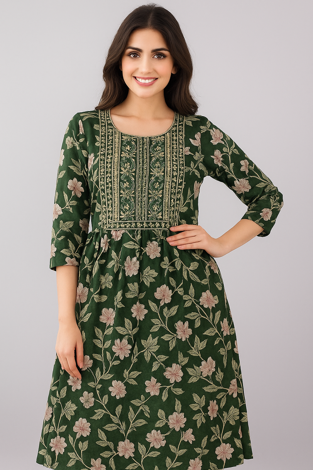 Women's Kurti - Dark Green