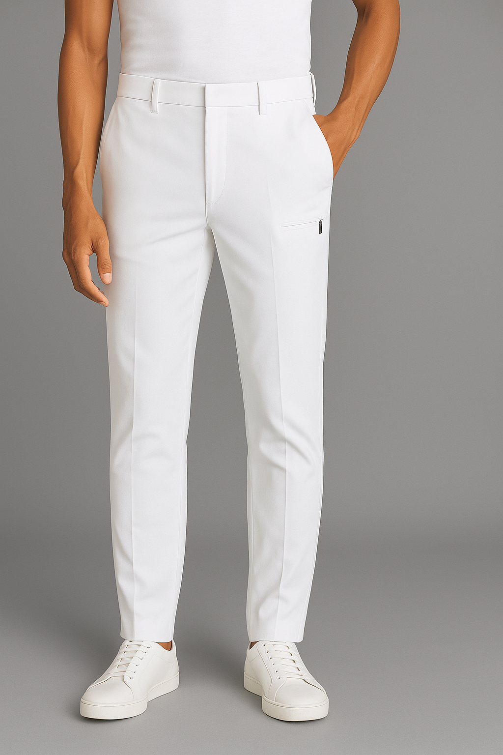 Men’s White Slim Fit Formal Pants